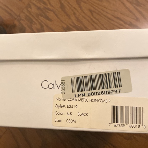 Calvin Klein Cora Metlc Honycmb NIB High Heels, Open Toed, 8M, 4.5” heels - Picture 7 of 7